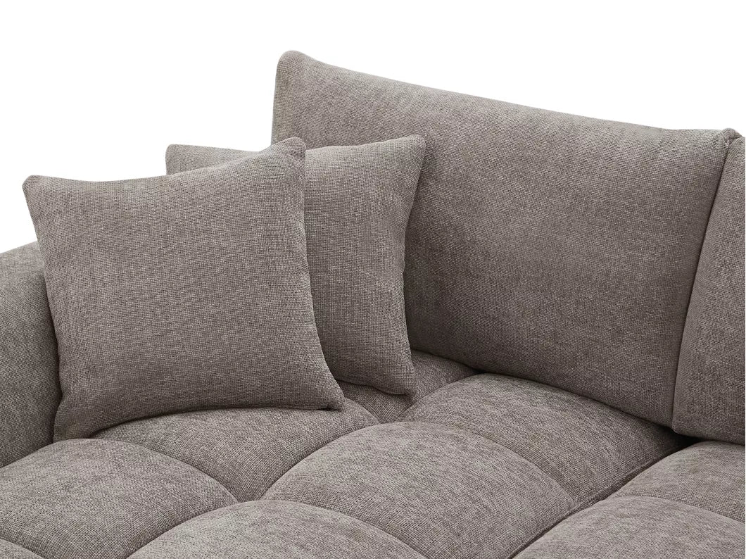 Canapé d'angle gauche en tissu gris BERENIA