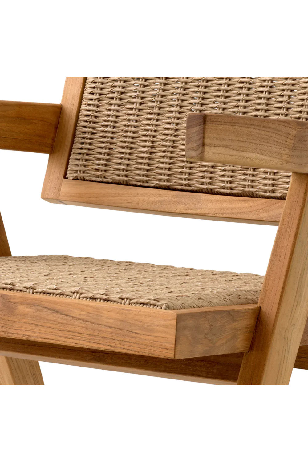 Chaise d'extérieur en teck et tissage marron | Eichholtz Kristo