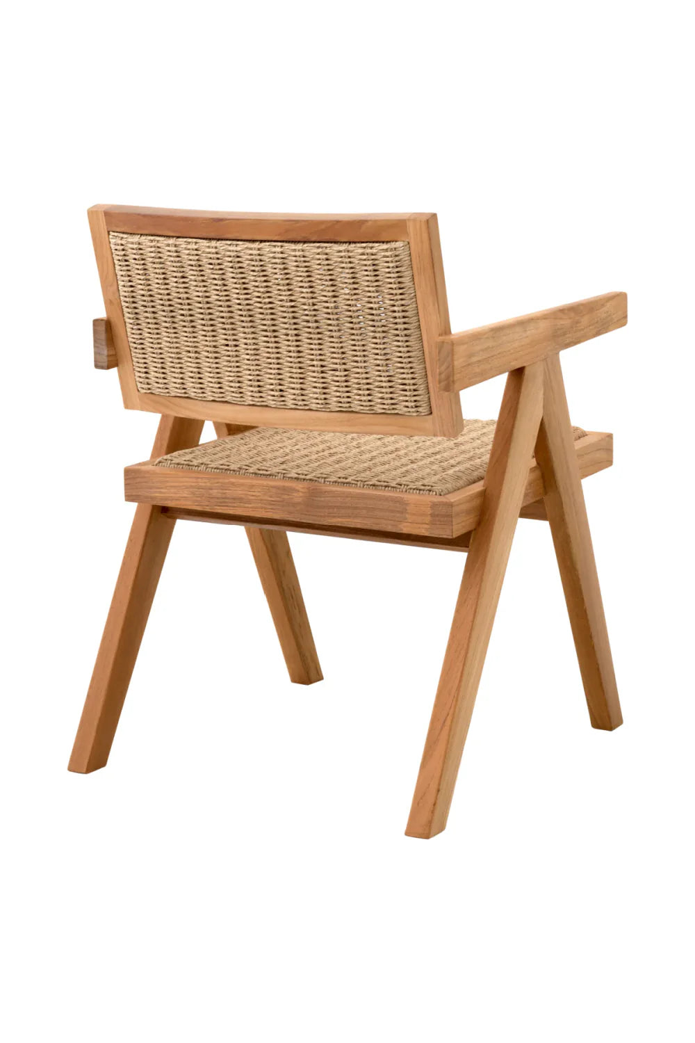 Chaise d'extérieur en teck et tissage marron | Eichholtz Kristo
