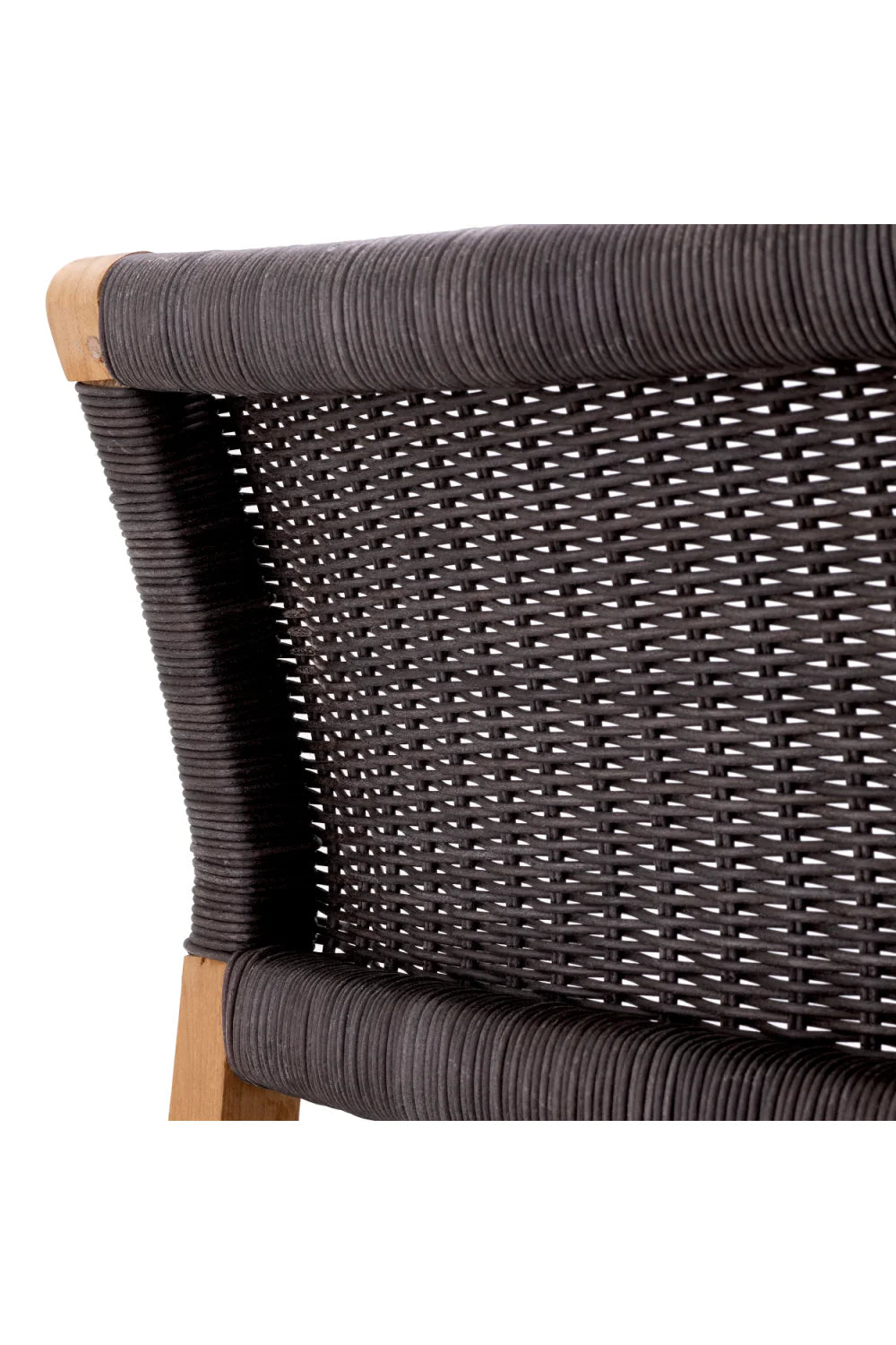 Chaise d'extérieur en teck et tissage noir | Eichholtz Griffin