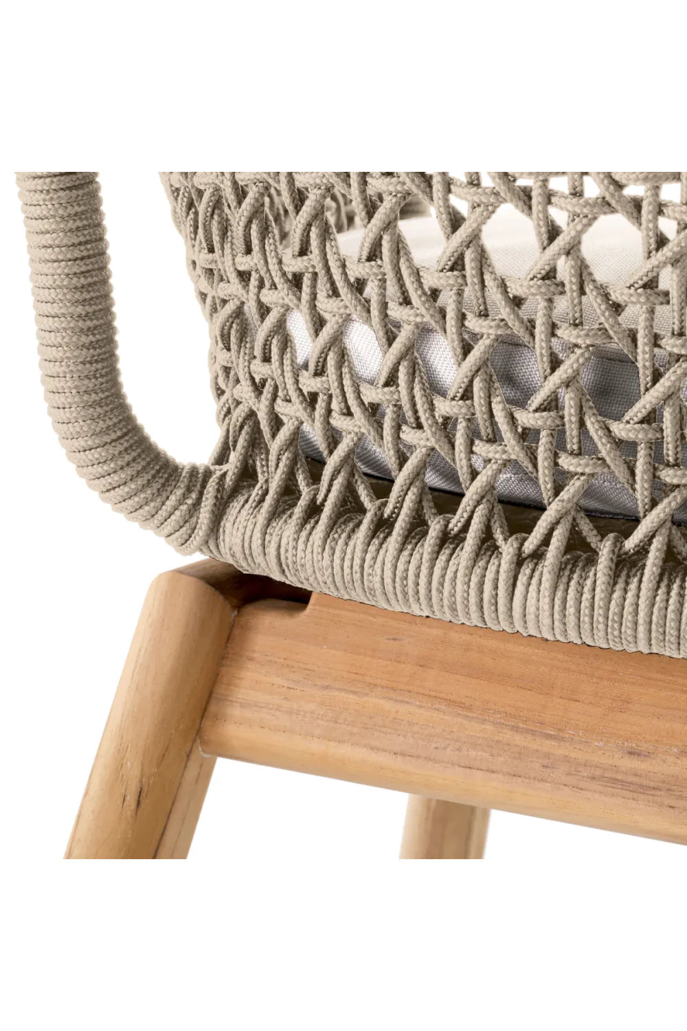 Chaise d'extérieur en teck et cordage taupe | Eichholtz Trinity