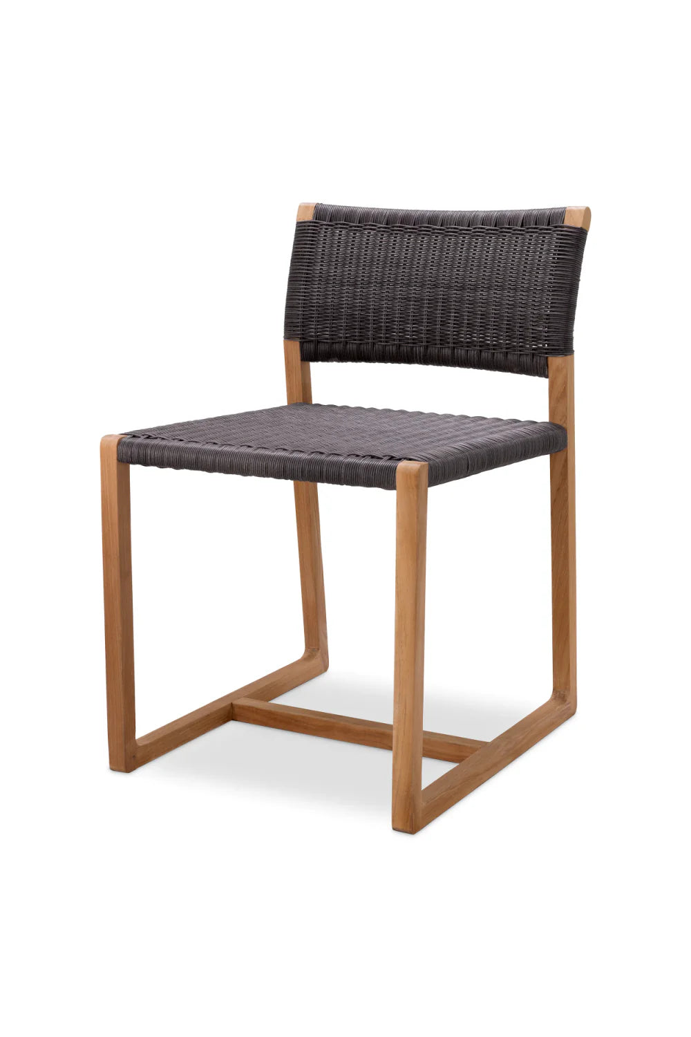 Chaise d'extérieur en teck et tissage noir | Eichholtz Griffin