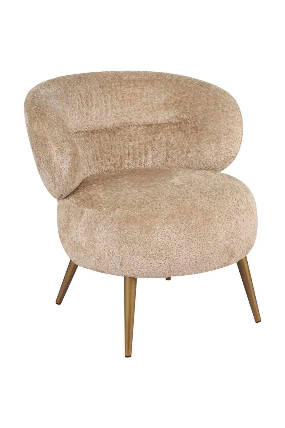 Fauteuil incurvé en tissu marron | Richmond Sabor