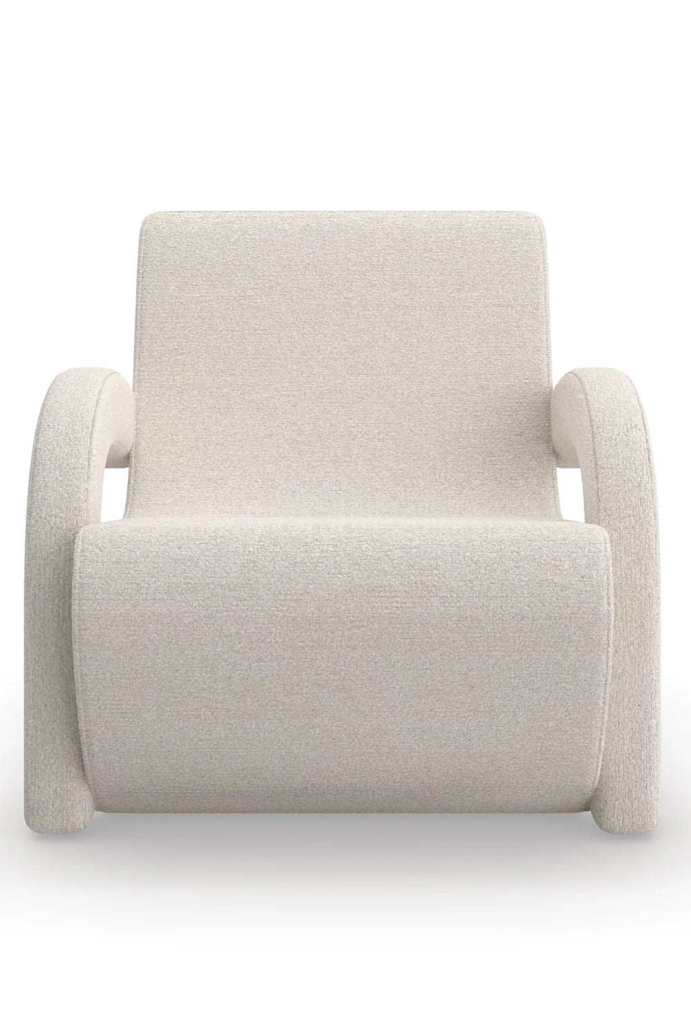 Fauteuil incurvé bouclé crème