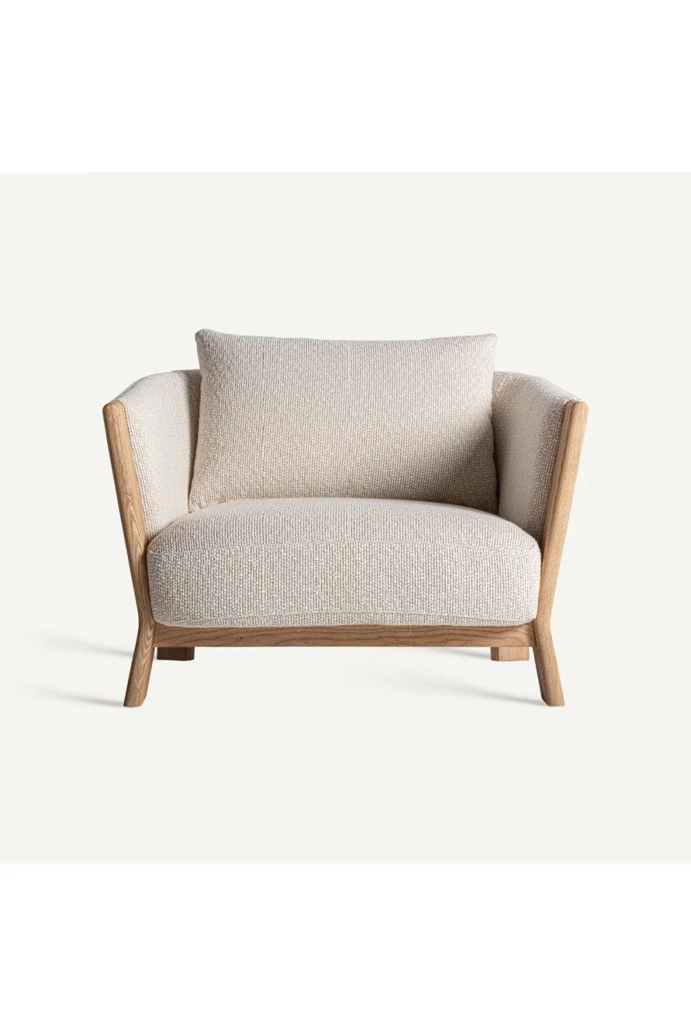 Fauteuil capitonné à accoudoirs en chêne naturel | Vical Home Nara