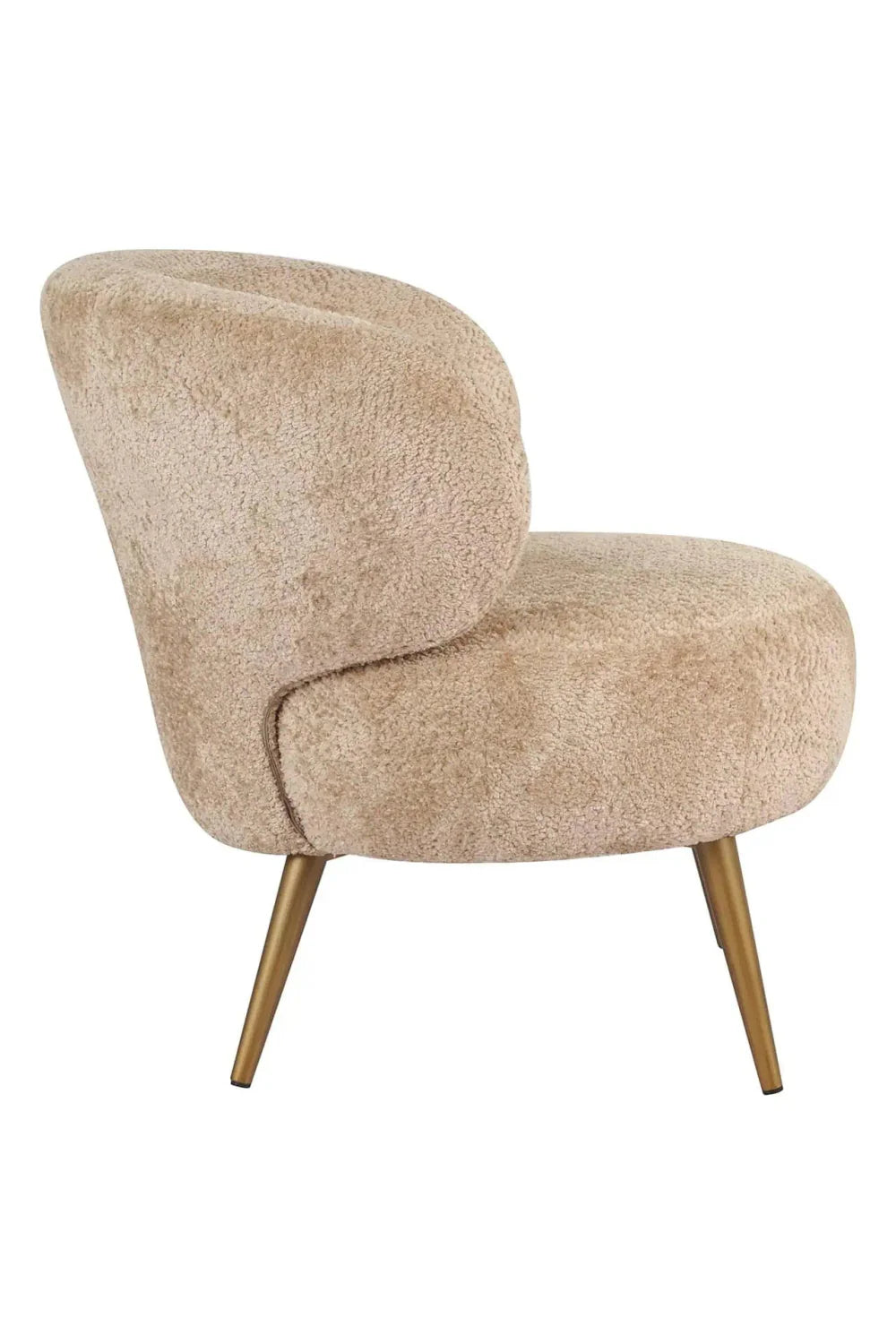 Fauteuil incurvé en tissu marron | Richmond Sabor