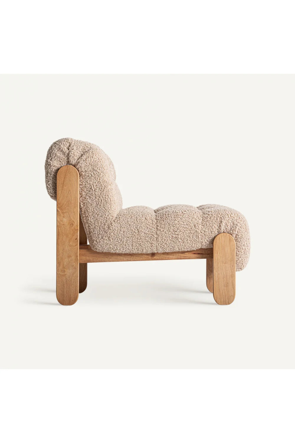 Fauteuil Lounge beige capitonné | Vical Home Neyprat