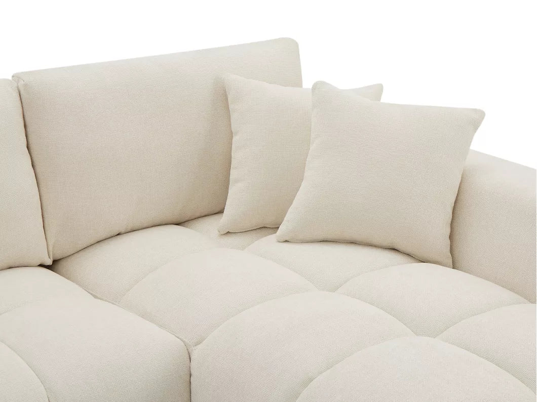 Canapé d'angle droit en tissu beige BERENIA
