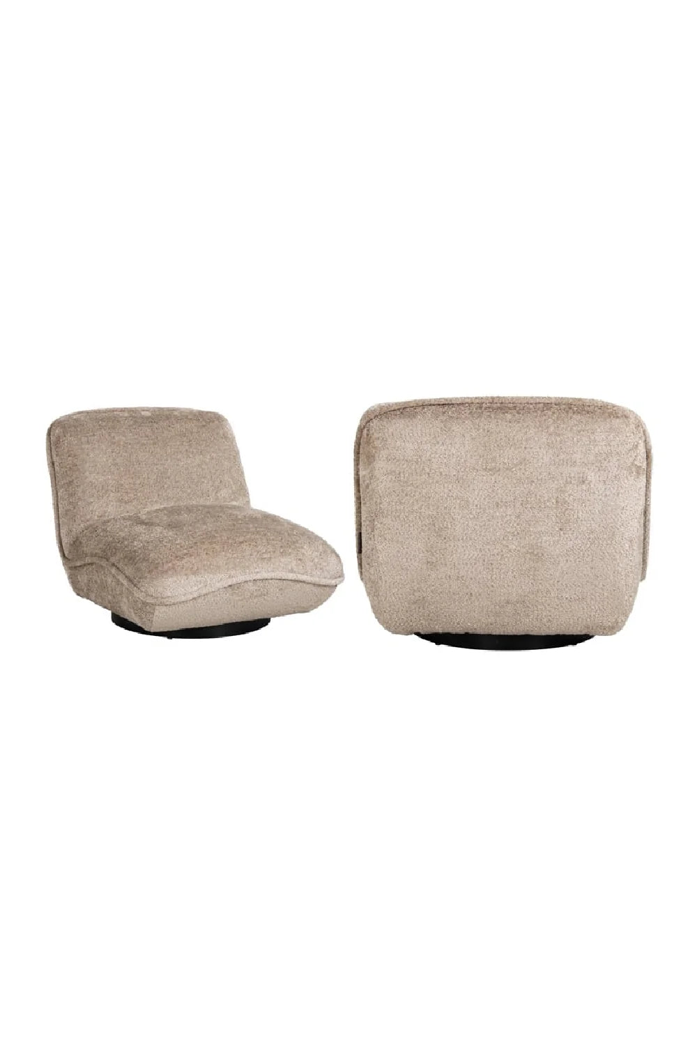 Fauteuil pivotant en tissu taupe | Richmond Ophelia