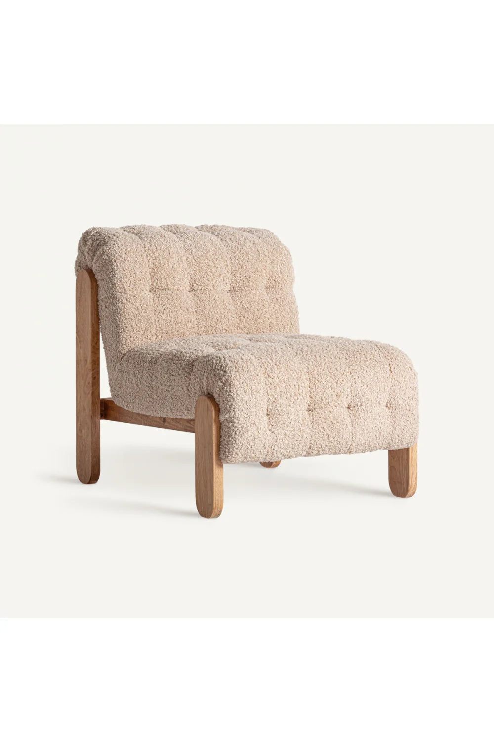 Fauteuil Lounge beige capitonné | Vical Home Neyprat