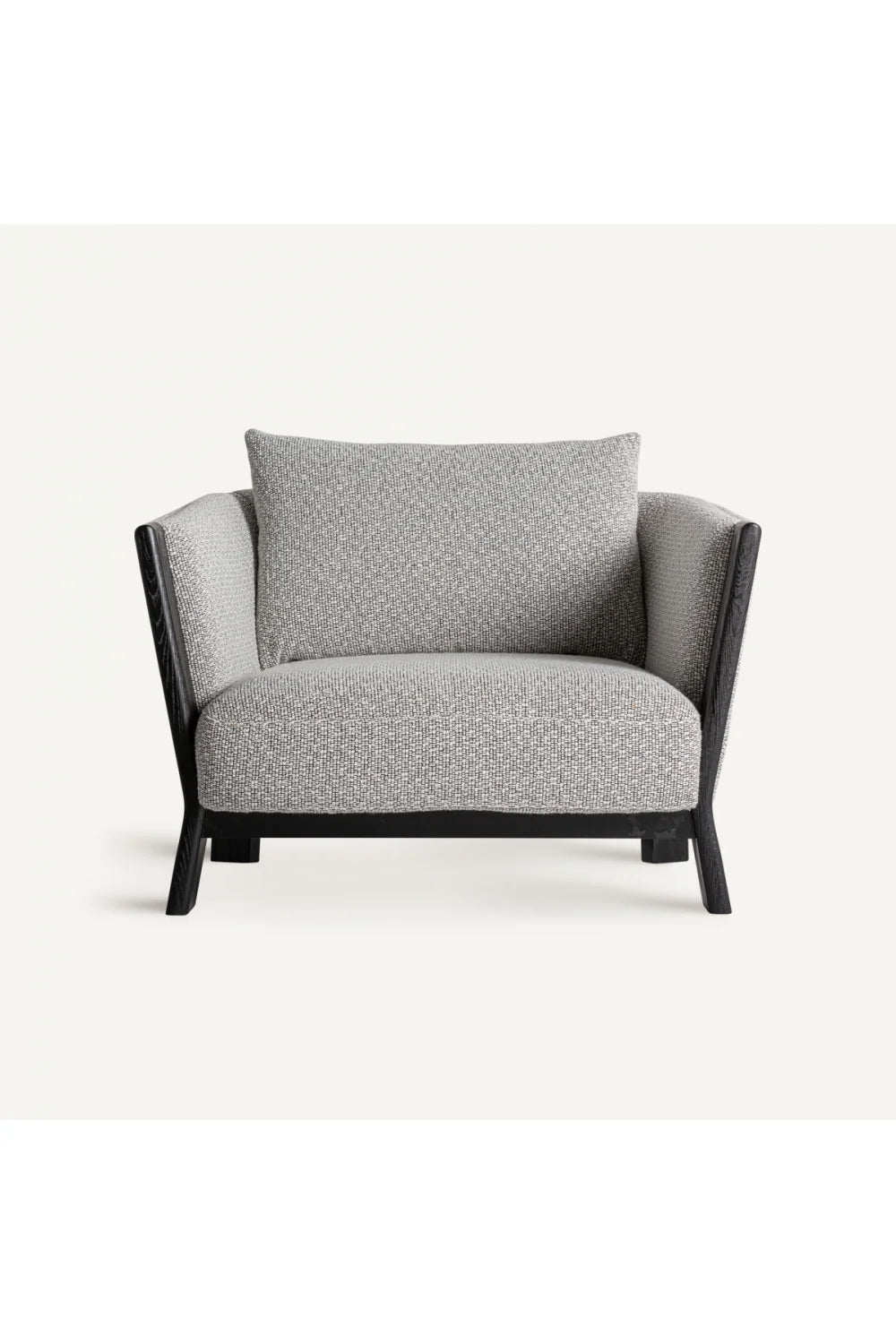 Fauteuil capitonné à accoudoirs en chêne noir | Vical Home Nara