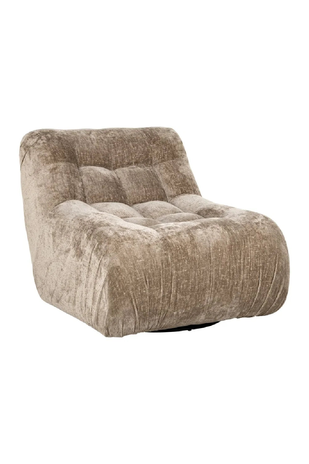 Fauteuil pivotant en chenille Taupe | Richmond Rosy