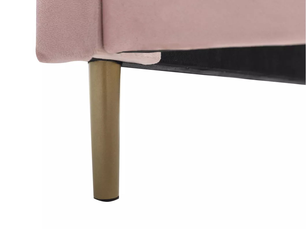 Lit coquillage 140 x 190 cm - Velours - Beige - LIVAYA