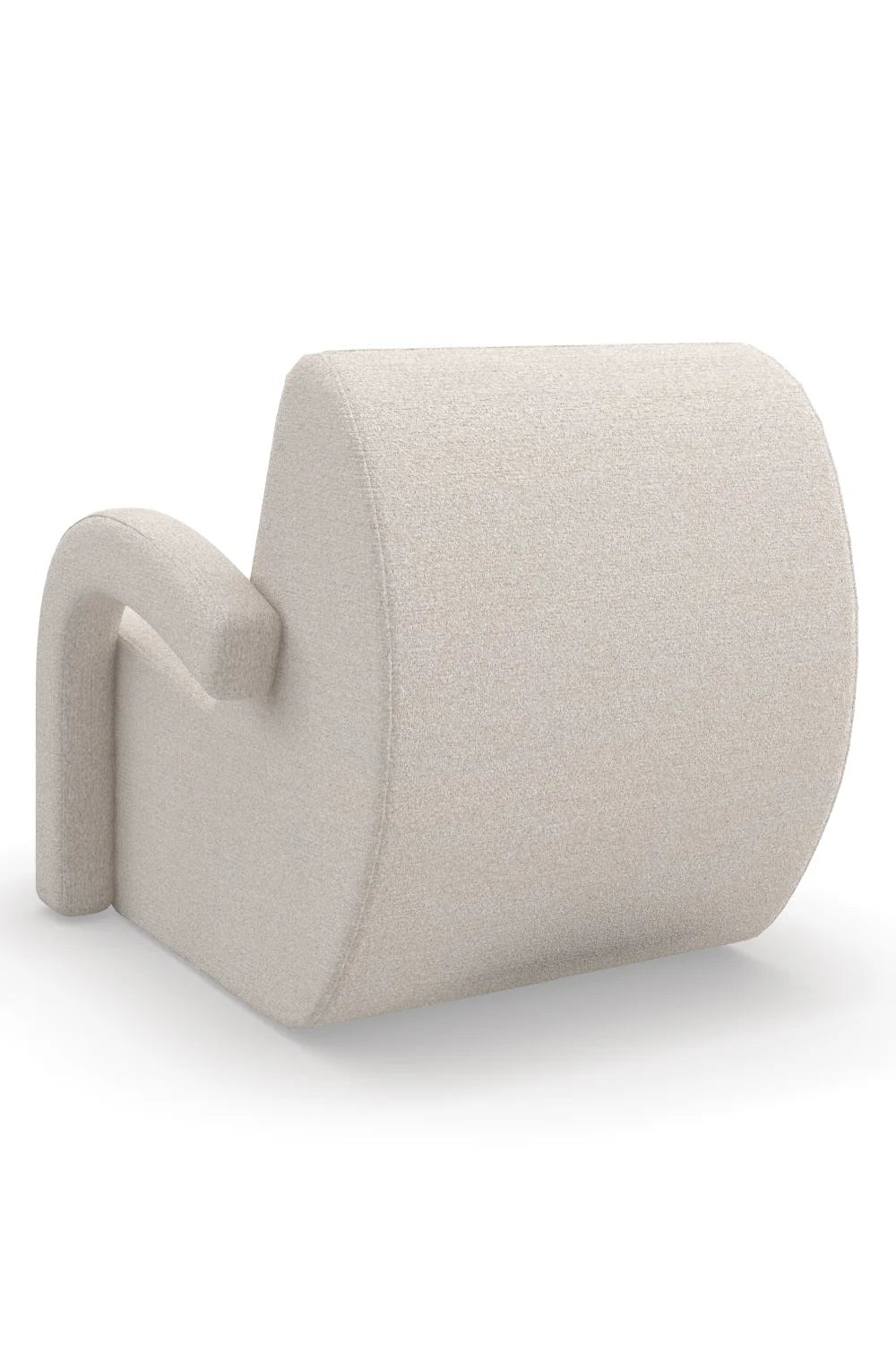 Fauteuil incurvé bouclé crème