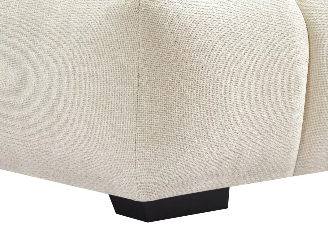 Canapé d'angle droit en tissu beige BERENIA