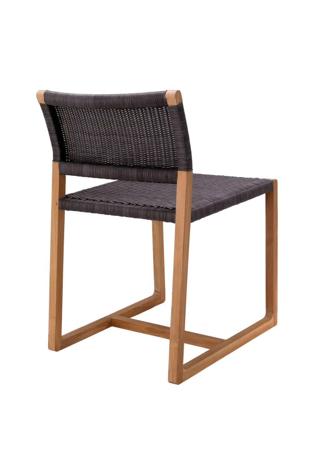 Chaise d'extérieur en teck et tissage noir | Eichholtz Griffin
