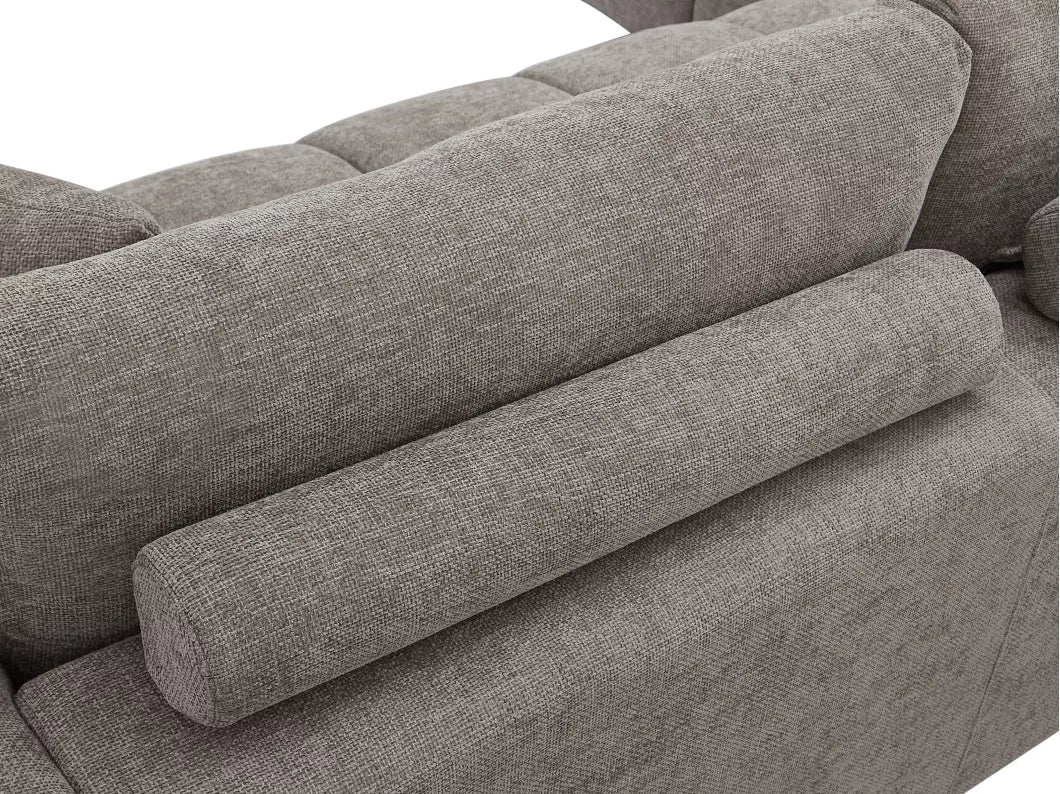 Canapé d'angle gauche en tissu gris BERENIA