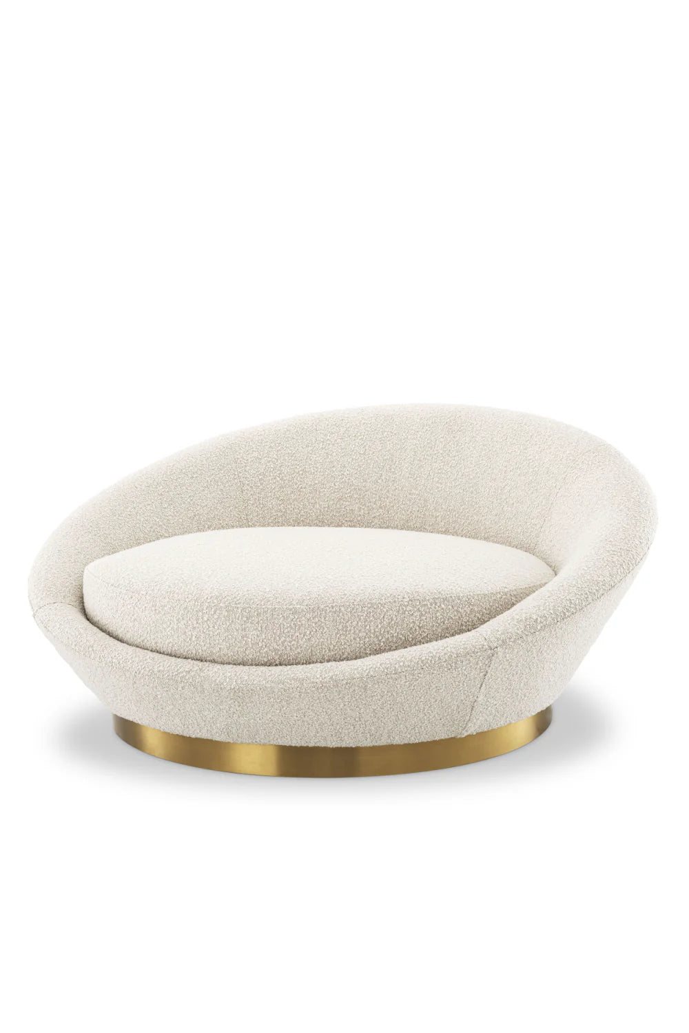 Canapé rond bouclé crème | Duardo