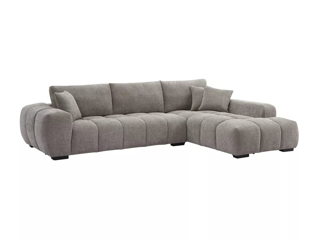 Canapé d'angle droit en tissu gris BERENIA