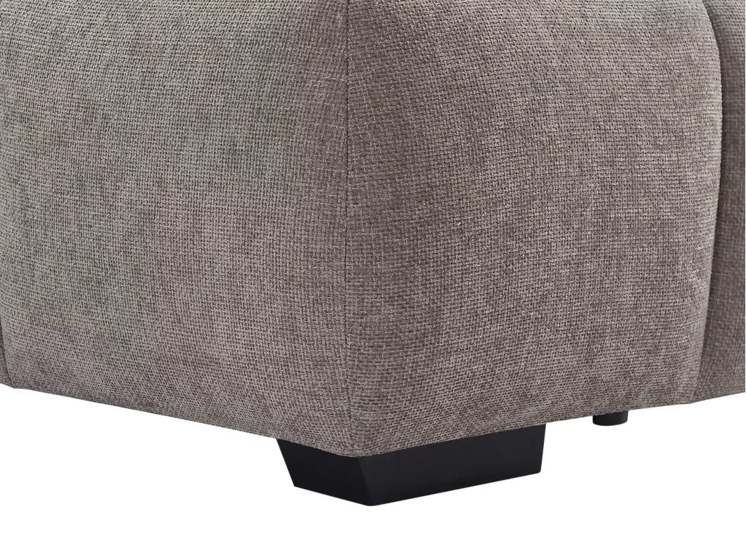 Canapé d'angle droit en tissu gris BERENIA
