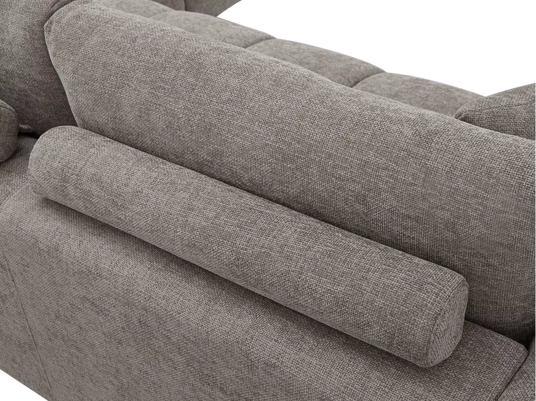 Canapé d'angle droit en tissu gris BERENIA