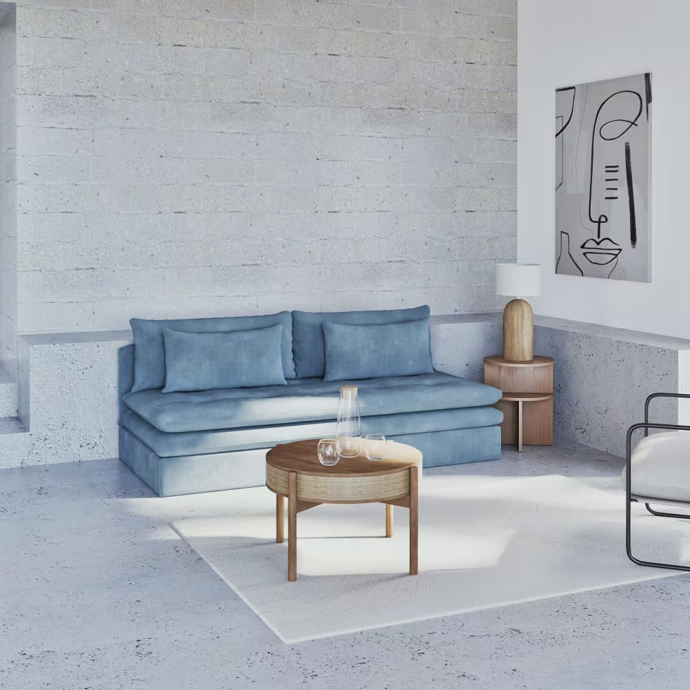 Clio - Canapé convertible 2/3 places bleu canard