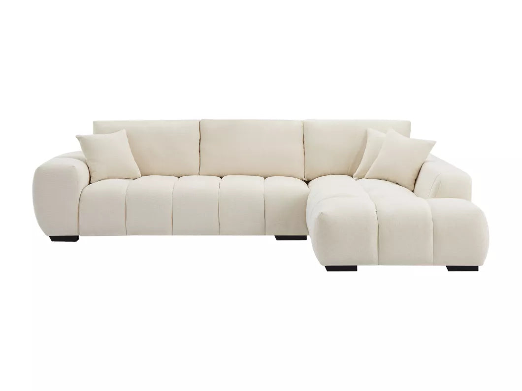 Canapé d'angle droit en tissu beige BERENIA