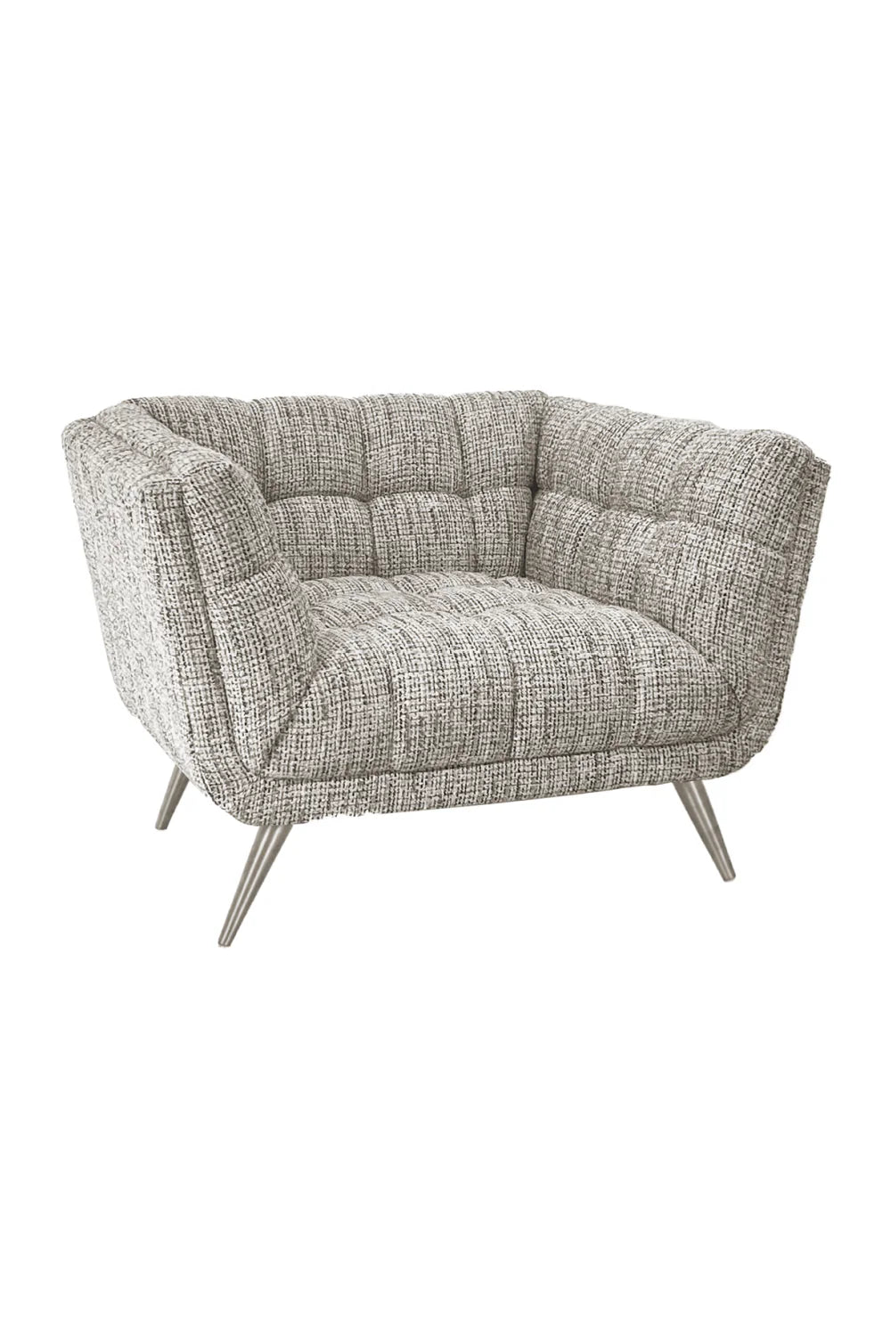 Fauteuil capitonné gris | Richmond Huxley