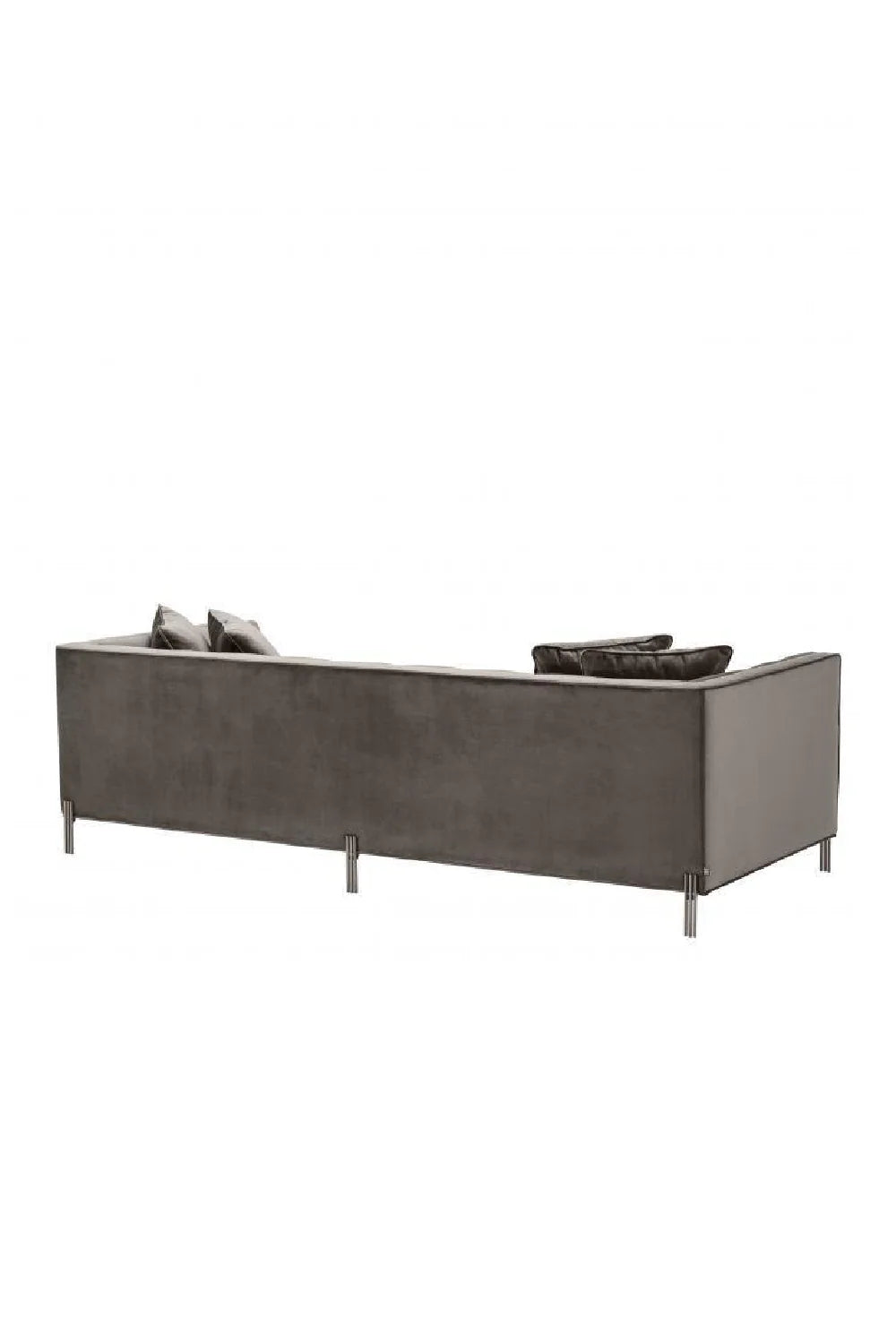 Canapé 2-3 places matelassé en velours gris | Sienna