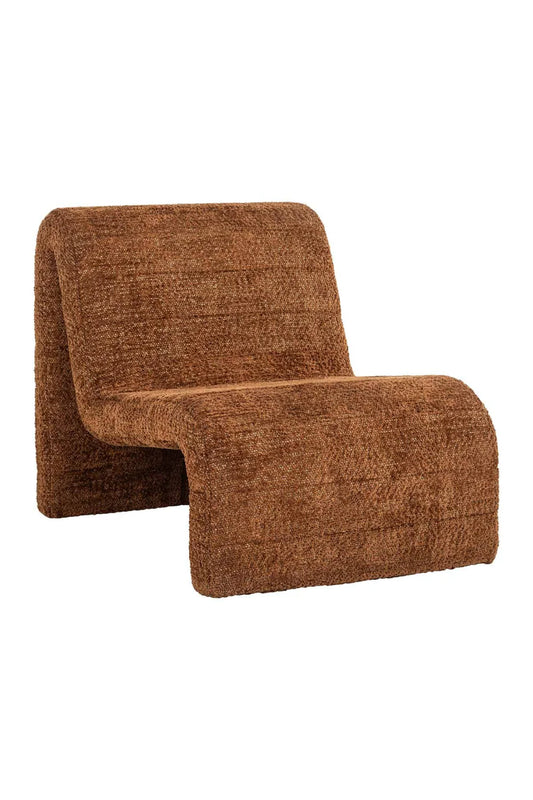 Fauteuil moderne incurvé cannelle | Richmond Kelly