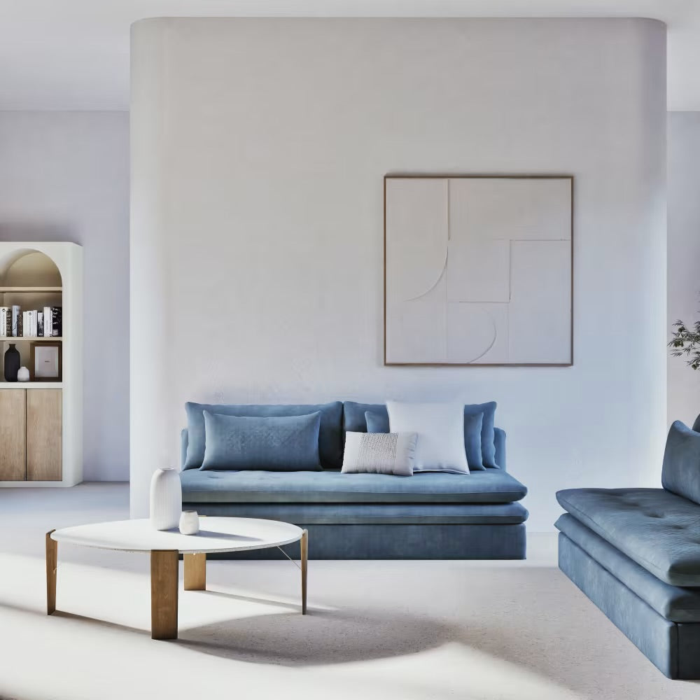 Clio - Canapé convertible 2/3 places bleu canard