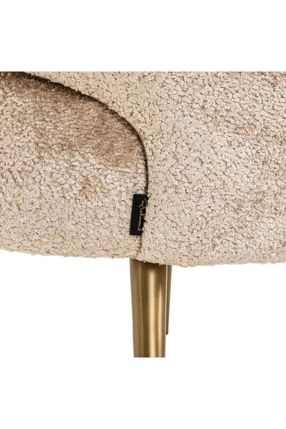 Fauteuil incurvé en tissu marron | Richmond Sabor