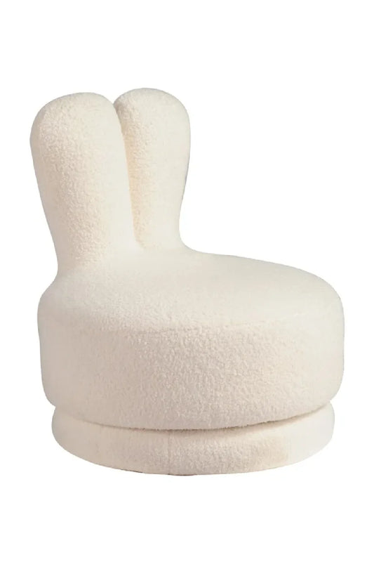 Fauteuil pivotant bouclé blanc | Richmond Bunny