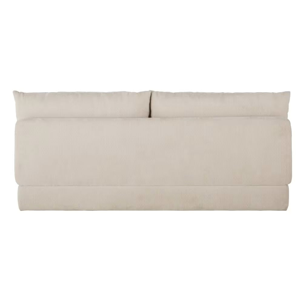 Clio - Canapé convertible 2/3 places en tissu recyclé beige