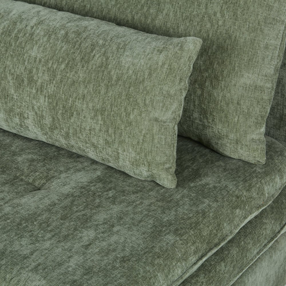 Clio - Canapé convertible 2/3 places en tissu recyclé vert kaki