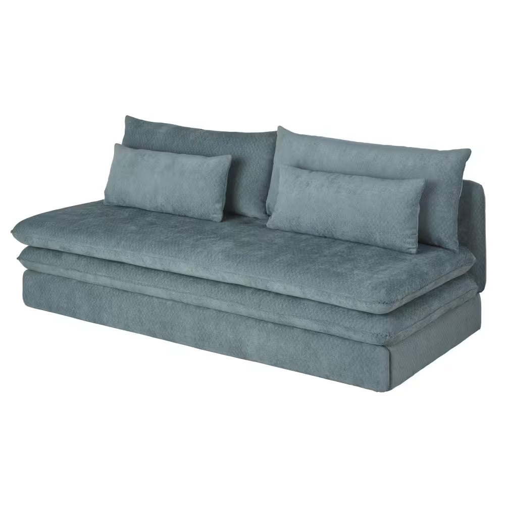 Clio - Canapé convertible 2/3 places bleu canard