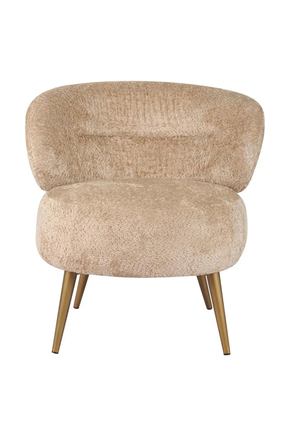 Fauteuil incurvé en tissu marron | Richmond Sabor