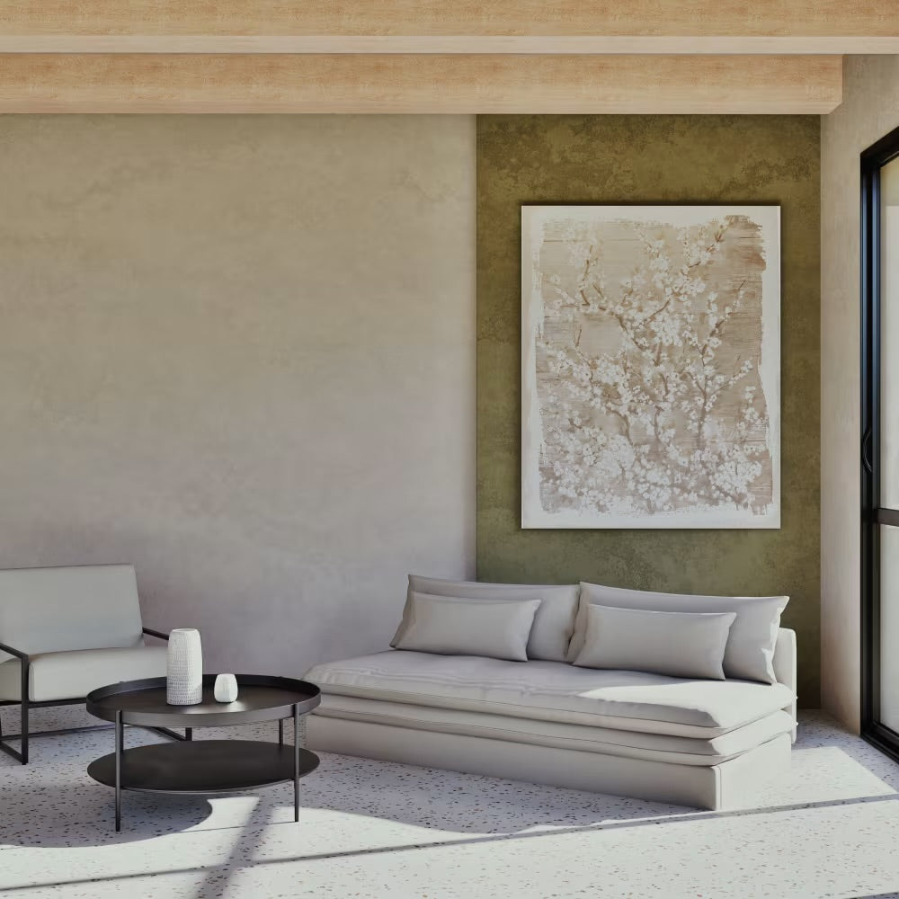 Clio - Canapé convertible 2/3 places en tissu recyclé beige