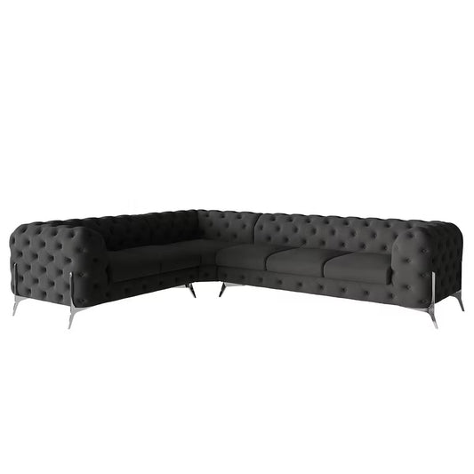 Canapé d’angle Chesterfield V anthracite