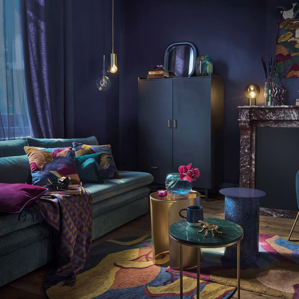 Clio - Canapé convertible 2/3 places bleu canard