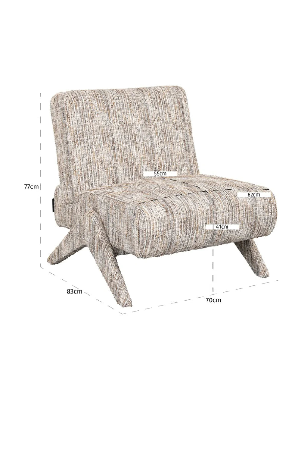 Fauteuil moderne en tissu grège | Richmond Lexi