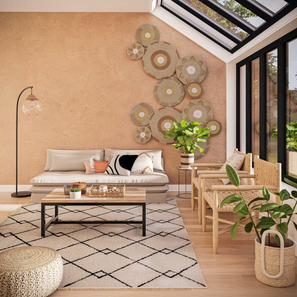 Clio - Canapé convertible 2/3 places en tissu recyclé beige