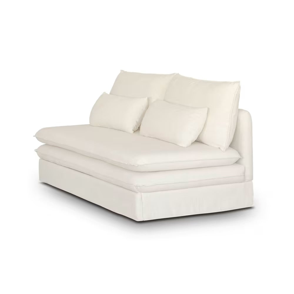 Clio - Canapé convertible 2/3 places effet lin ivoire