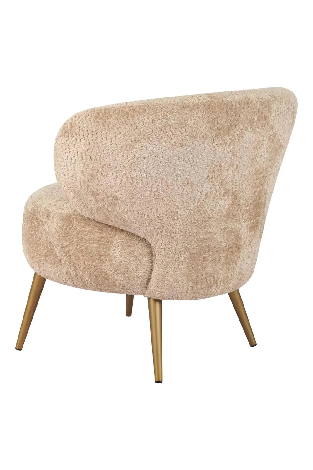 Fauteuil incurvé en tissu marron | Richmond Sabor