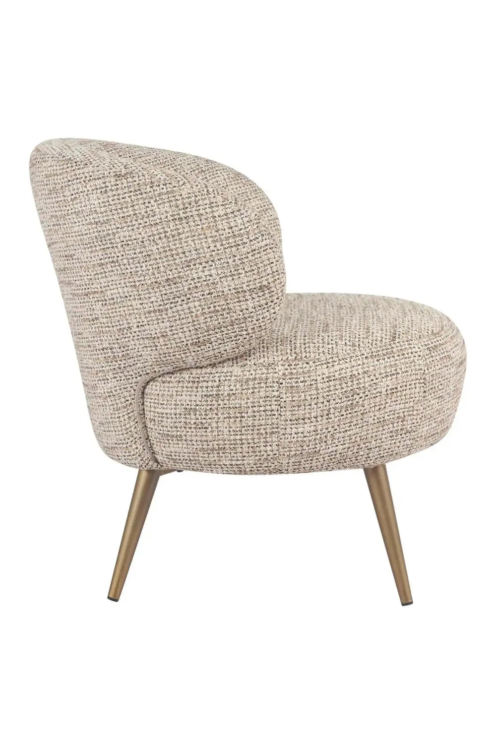 Fauteuil incurvé en tissu beige | Richmond Sabor