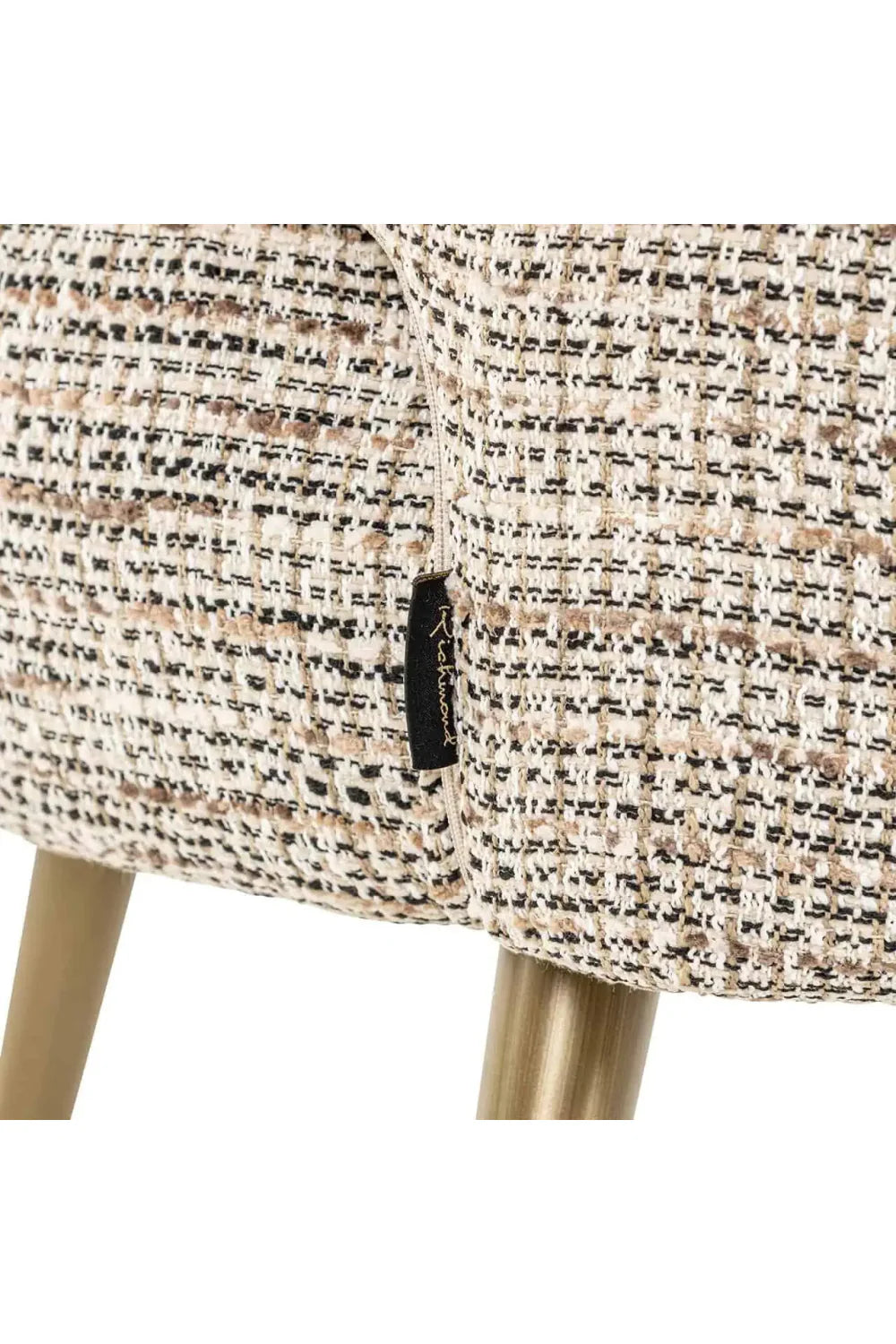 Fauteuil incurvé en tissu beige | Richmond Sabor