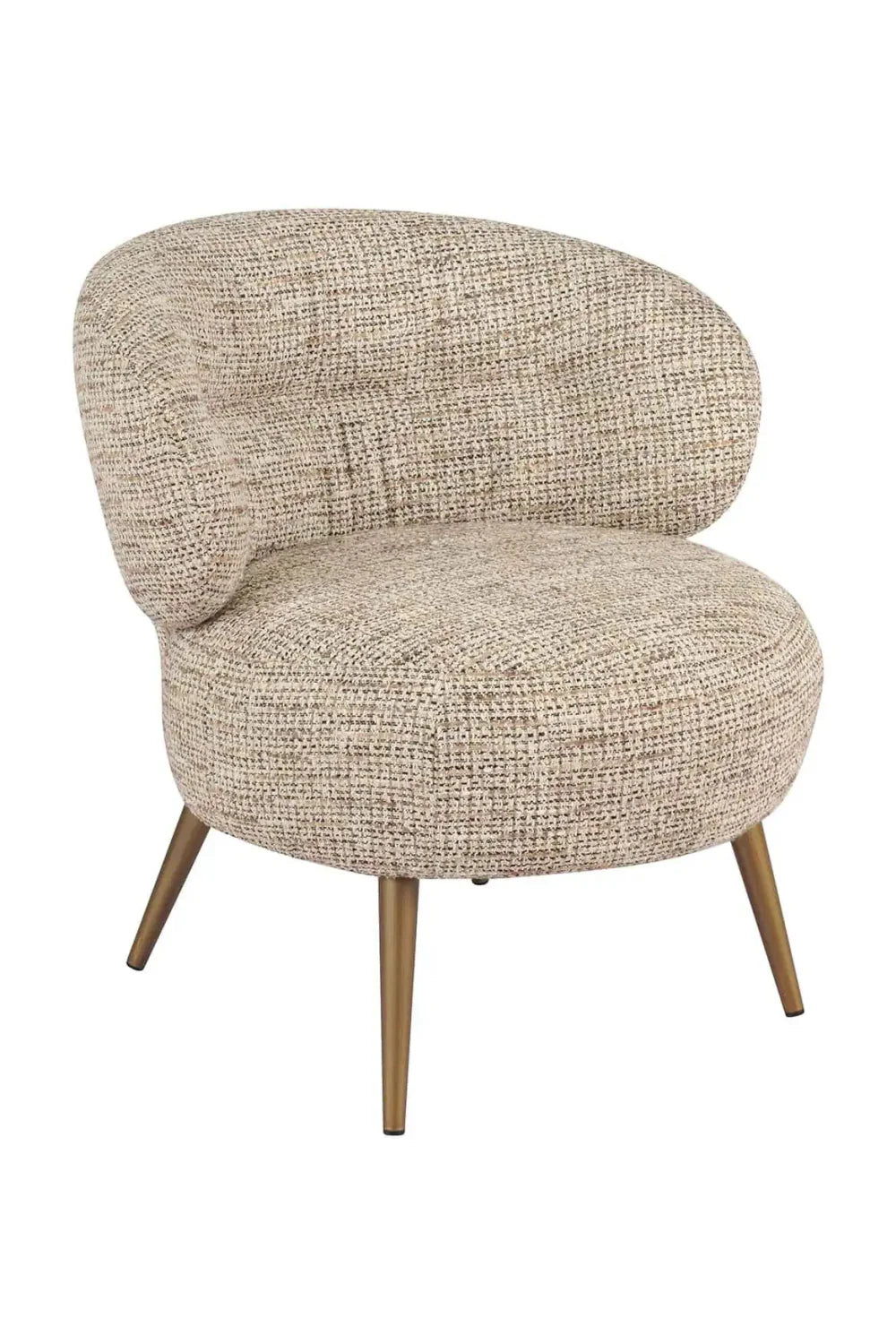Fauteuil incurvé en tissu beige | Richmond Sabor